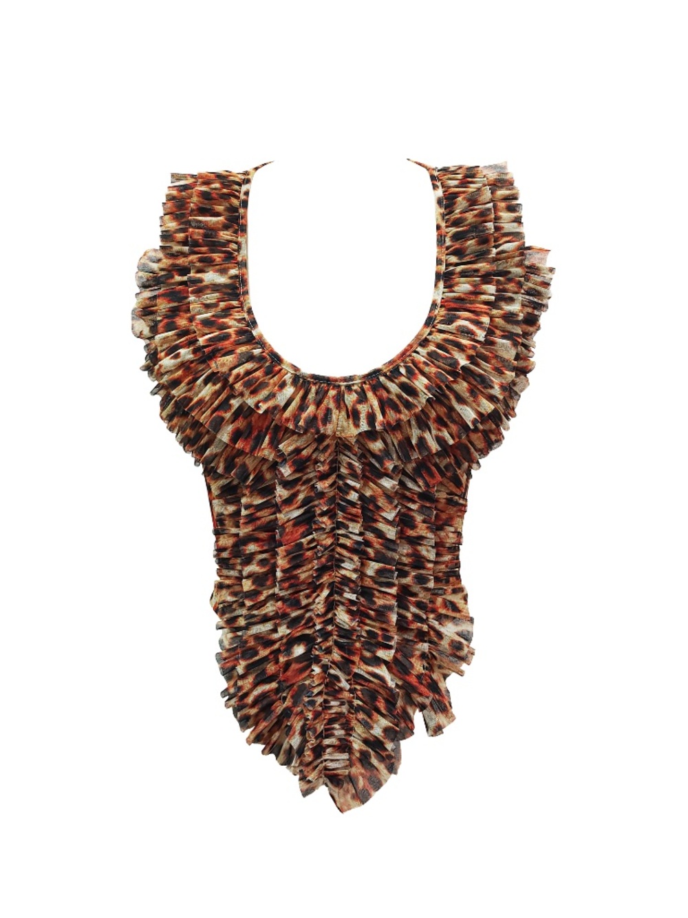 Wild Ember Pleated Ruffle Top - Picture 3 of 4
